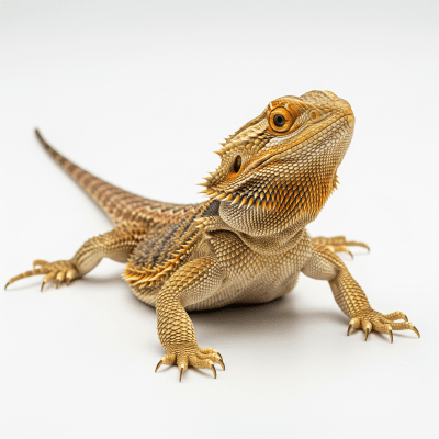 High quality studio photograph of a Bearded Dragon, part of the taxonomy lizards