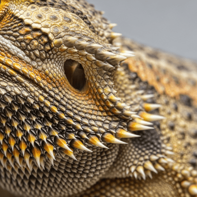 Macro close-up image of the skin texture and scale pattern of a Bearded Dragon, part of the taxonomy lizards