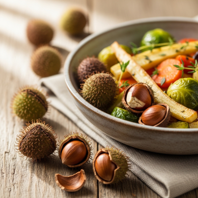 Photograph of a Beech nut (nuts) as used in cuisine, such as in a dish or as an ingredient