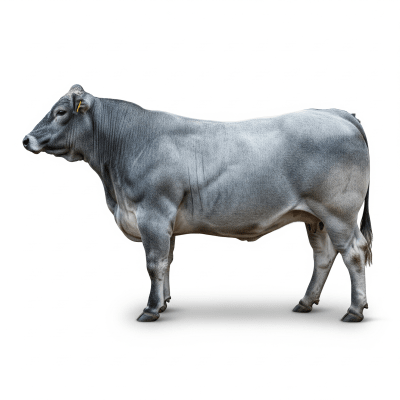 High quality studio photograph of a Belgian Blue