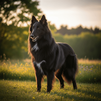 Naturalistic outdoor image of a Belgian Sheepdog