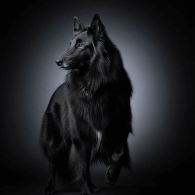 Editorial-style portrait of a Belgian Sheepdog from the taxonomy dogs.