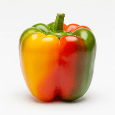 High resolution studio photograph of a single Bell Pepper