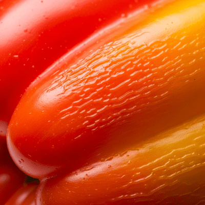 Close-up macro photograph of surface details and textures of a single Bell Pepper