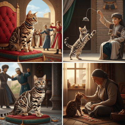 Image of a Bengal interacting with humans or participating in cultural activities