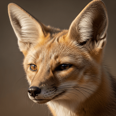 Close-up photograph of the face of a Bengal Fox