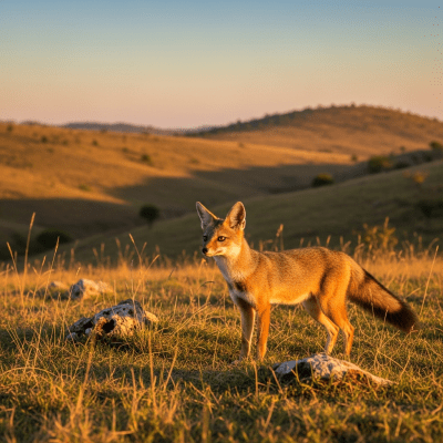 Photograph of a Bengal Fox, part of the taxonomy canines, in its typical natural environment