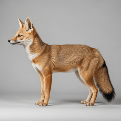 Side profile photograph of a standing Bengal Fox, part of the taxonomy canines