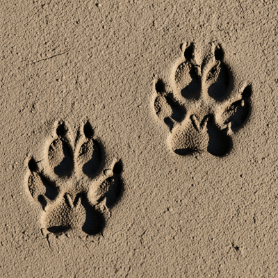 Image depicting tracks or footprints left by a Bengal Fox, belonging to the taxonomy canines