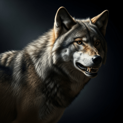 Editorial-style portrait of a Beringian Wolf, belonging to the taxonomy canines.