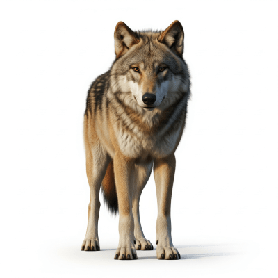 High quality, studio-style photograph of a Beringian Wolf