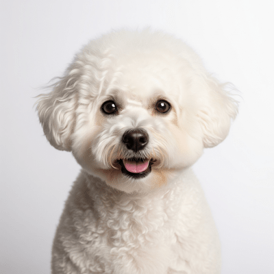High quality studio photograph of a single Bichon Frise
