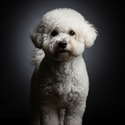 Editorial-style portrait of a Bichon Frise from the taxonomy dogs.