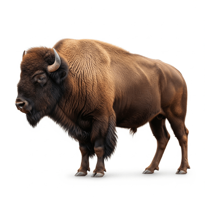 High quality studio photograph of a Bison bison (American bison)
