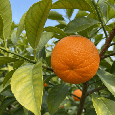 A naturalistic scene featuring a Bitter Orange from the oranges taxonomy growing on a tree with leaves and branches visible