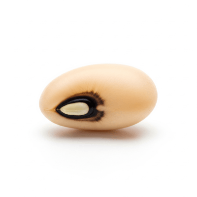 High quality studio photograph of a single Black-Eyed Pea