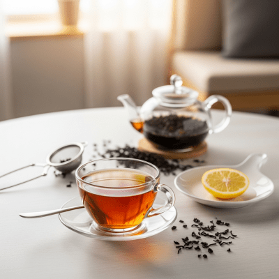 Editorial-style image of a brewed Black Tea tea, part of the taxonomy teas