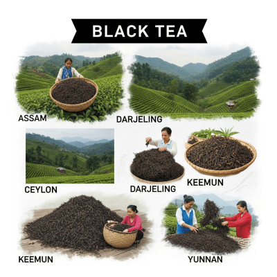 Environmental scene featuring Black Tea, part of the taxonomy teas