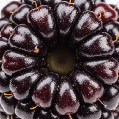 A detailed macro close-up of the surface texture of a fresh Blackberry
