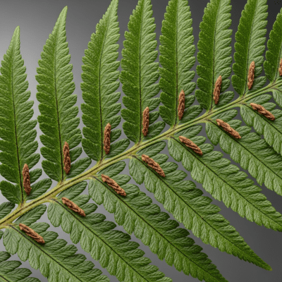 Detailed macro image of the fronds and leaflets of a Blechnaceae (family), focusing on texture, venation, and sori (spore cases) if visible