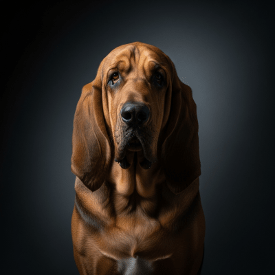 Editorial-style portrait of a Bloodhound from the taxonomy dogs.