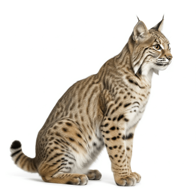 High quality studio photograph of a single Bobcat
