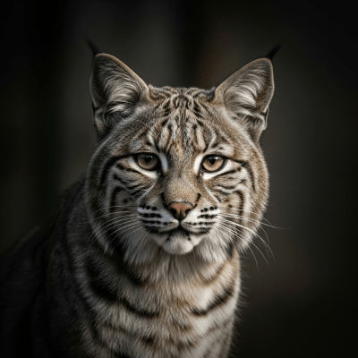 Editorial-style portrait of a Bobcat (felines), emphasizing its unique features and personality.