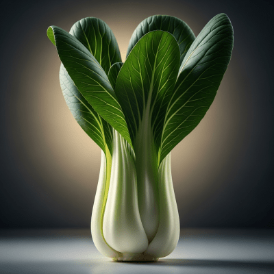 Editorial-style hero shot of a single Bok Choy from the taxonomy vegetables.