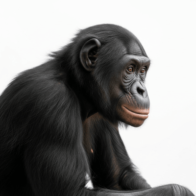 High quality studio photograph of a Bonobo