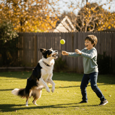 Image of a Border Collie interacting with humans in a typical cultural or domestic setting
