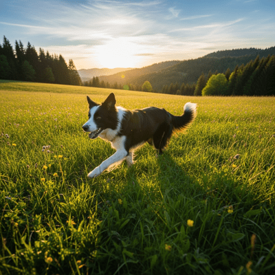 Naturalistic outdoor image of a Border Collie