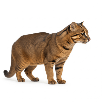 High quality studio photograph of a single Borneo Bay Cat