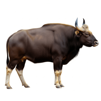 High quality studio photograph of a Bos gaurus (gaur)