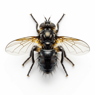 High quality studio photograph of a single Botfly, belonging to the taxonomy insects