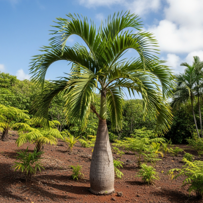 A detailed image of the Bottle Palm (palms) in its native environment