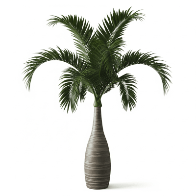 High quality studio photograph of a single Bottle Palm