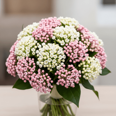 Image of a Bouvardia (flowers) arranged in a traditional bouquet or floral arrangement