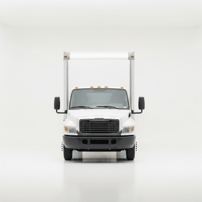 High quality studio photograph of a single Box Truck from the trucks taxonomy