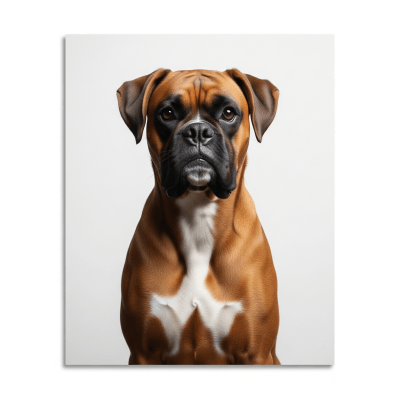High quality studio photograph of a single Boxer