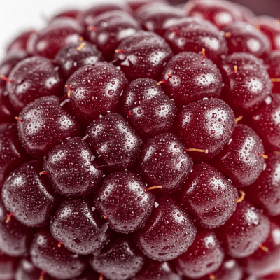 A detailed macro close-up of the surface texture of a fresh Boysenberry