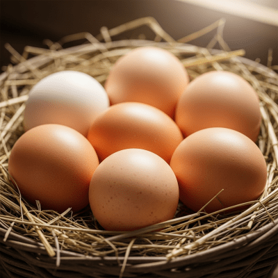 Image depicting eggs laid by a Brahma, contextualized within the chicken taxonomy