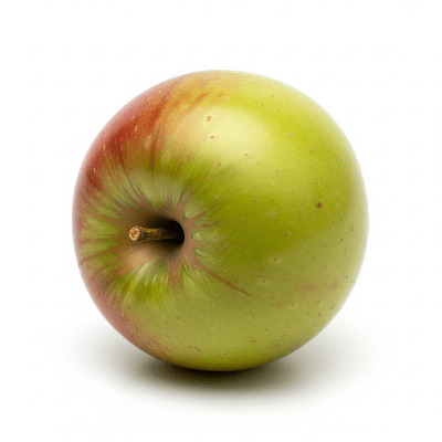 High quality studio photograph of a single Bramley