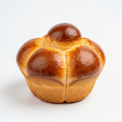 High quality photograph of a single Brioche