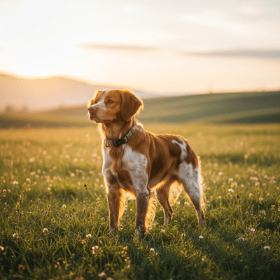 Naturalistic outdoor image of a Brittany