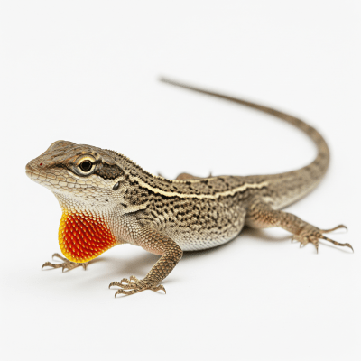 High quality studio photograph of a Brown Anole, part of the taxonomy lizards