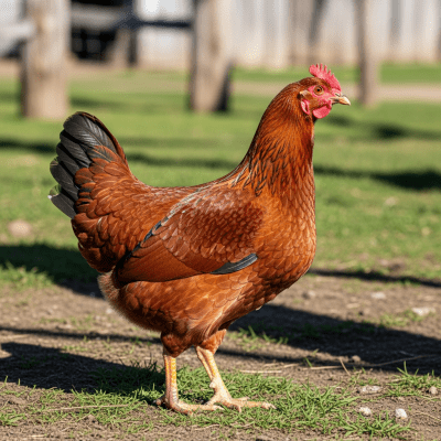 Naturalistic image of a Buckeye belonging to the chicken taxonomy in its typical outdoor environment