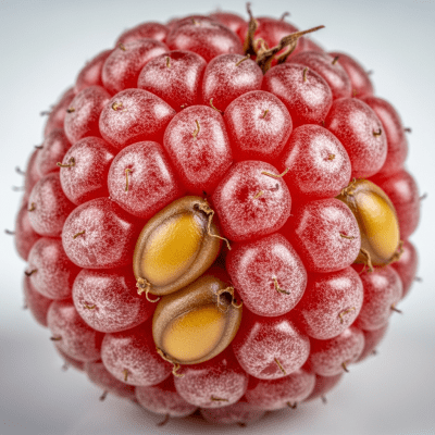 A detailed macro close-up of the surface texture of a fresh Buffaloberry