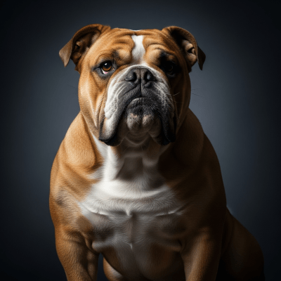 Editorial-style portrait of a Bulldog from the taxonomy dogs.
