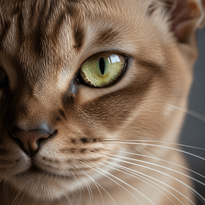 Close-up macro photograph of the face of a Burmese
