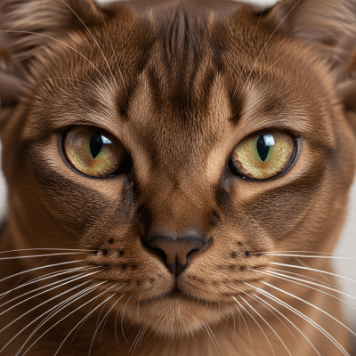 Close-up macro photograph of the face of a Burmese (European)